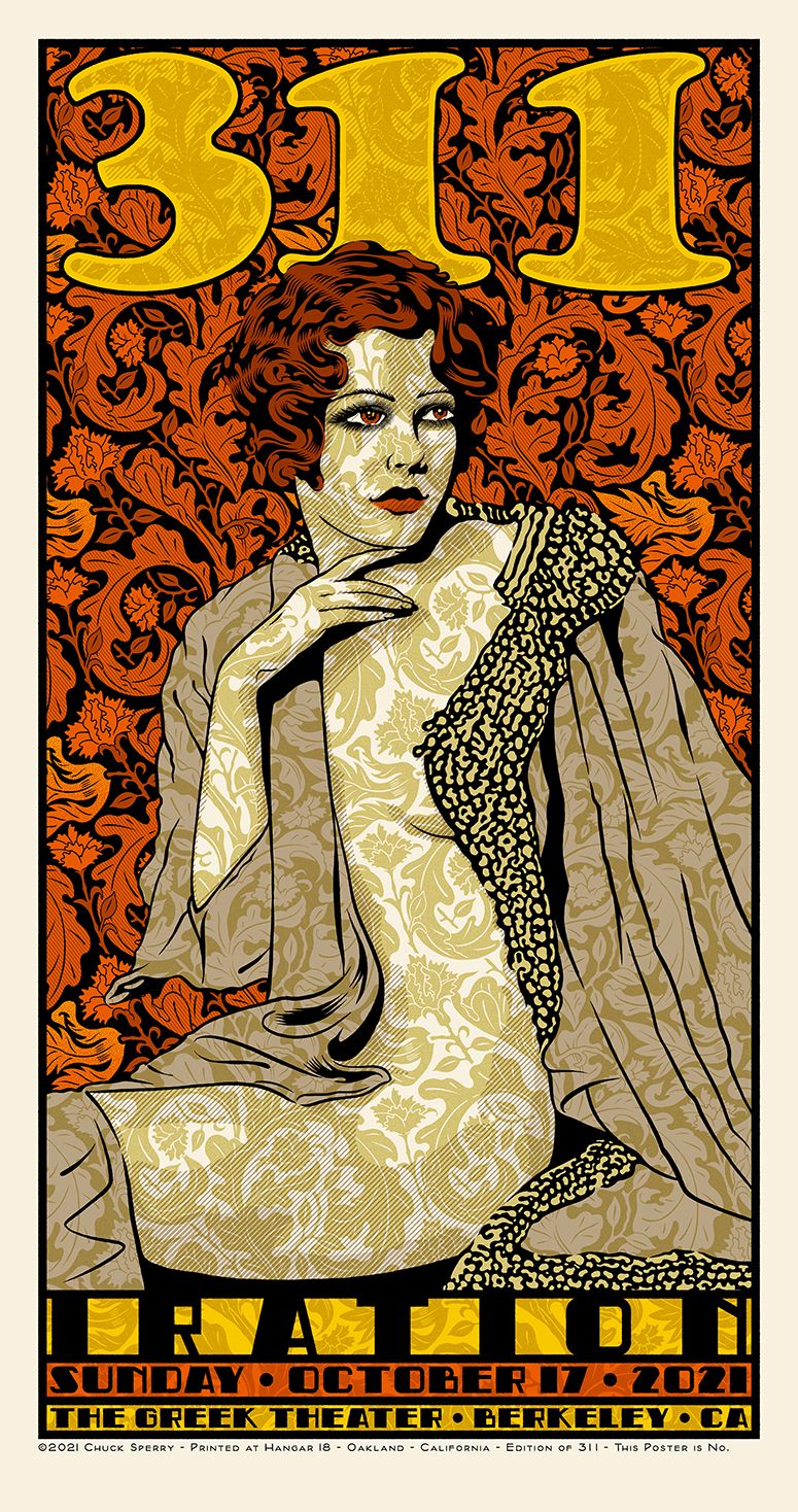 Serigraphie figuratif moyen format brun et orange 311 regular – CHUCK SPERRY – 46 × 89 cm