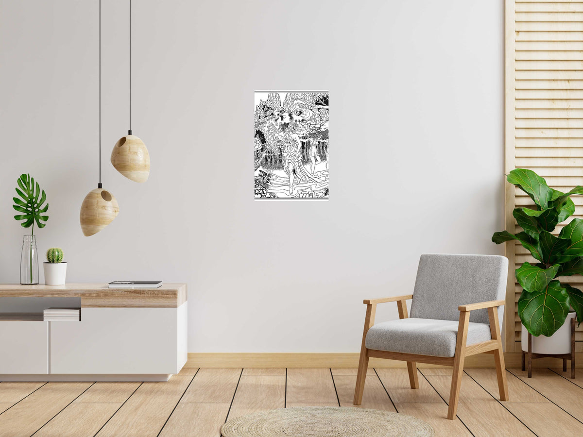 Serigraphie INVOCATION cotton rag AP de CHUCK SPERRY dans un intérieur – 50 × 76 cm