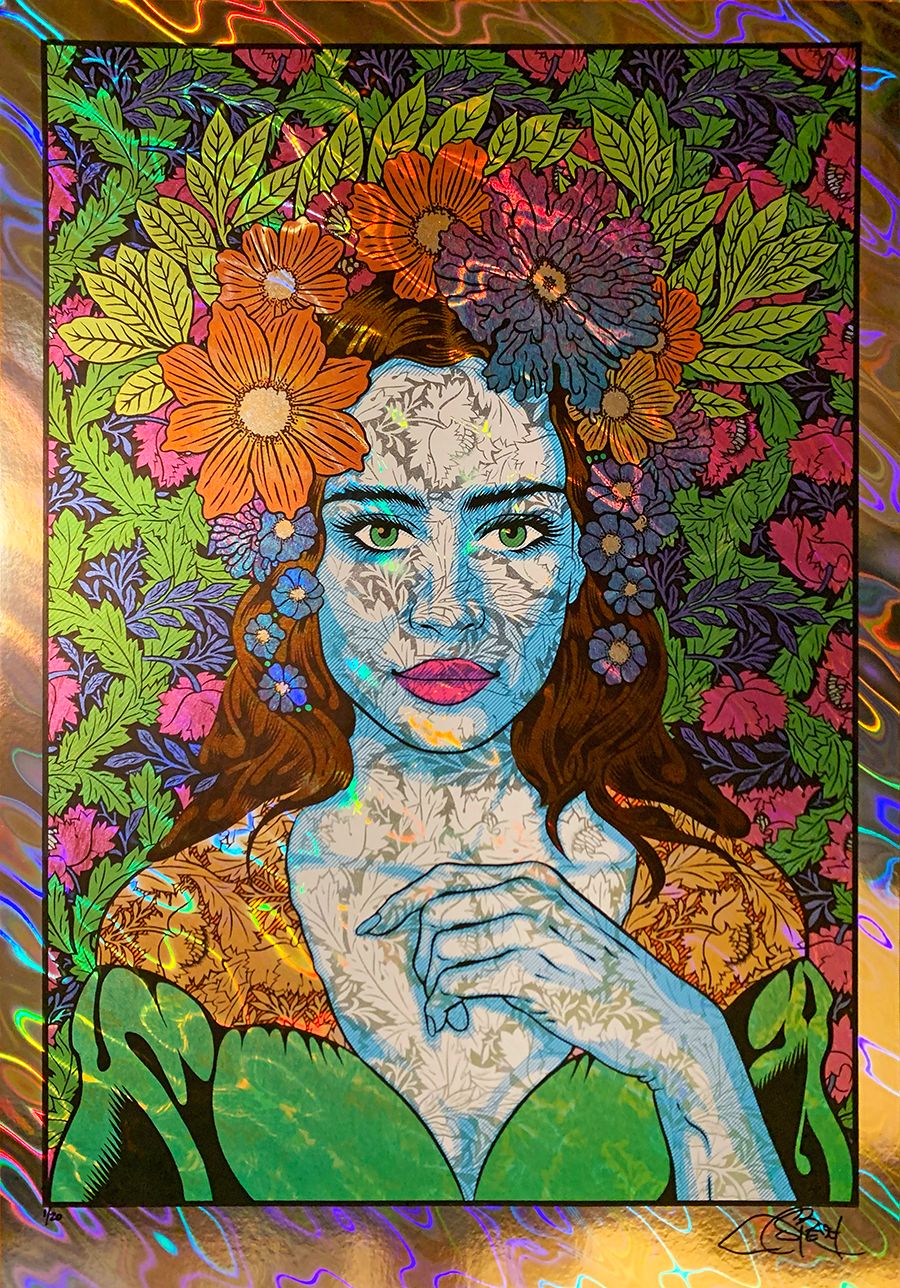 Serigraphie figuratif moyen format PRIMAVERA - PAMPINEA lava – CHUCK SPERRY – 76 × 53 cm