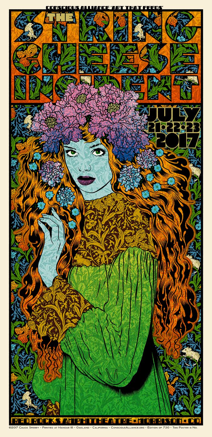 Serigraphie figuratif moyen format STRING CHEESE INCIDENT regular AP – CHUCK SPERRY – 89 × 44 cm