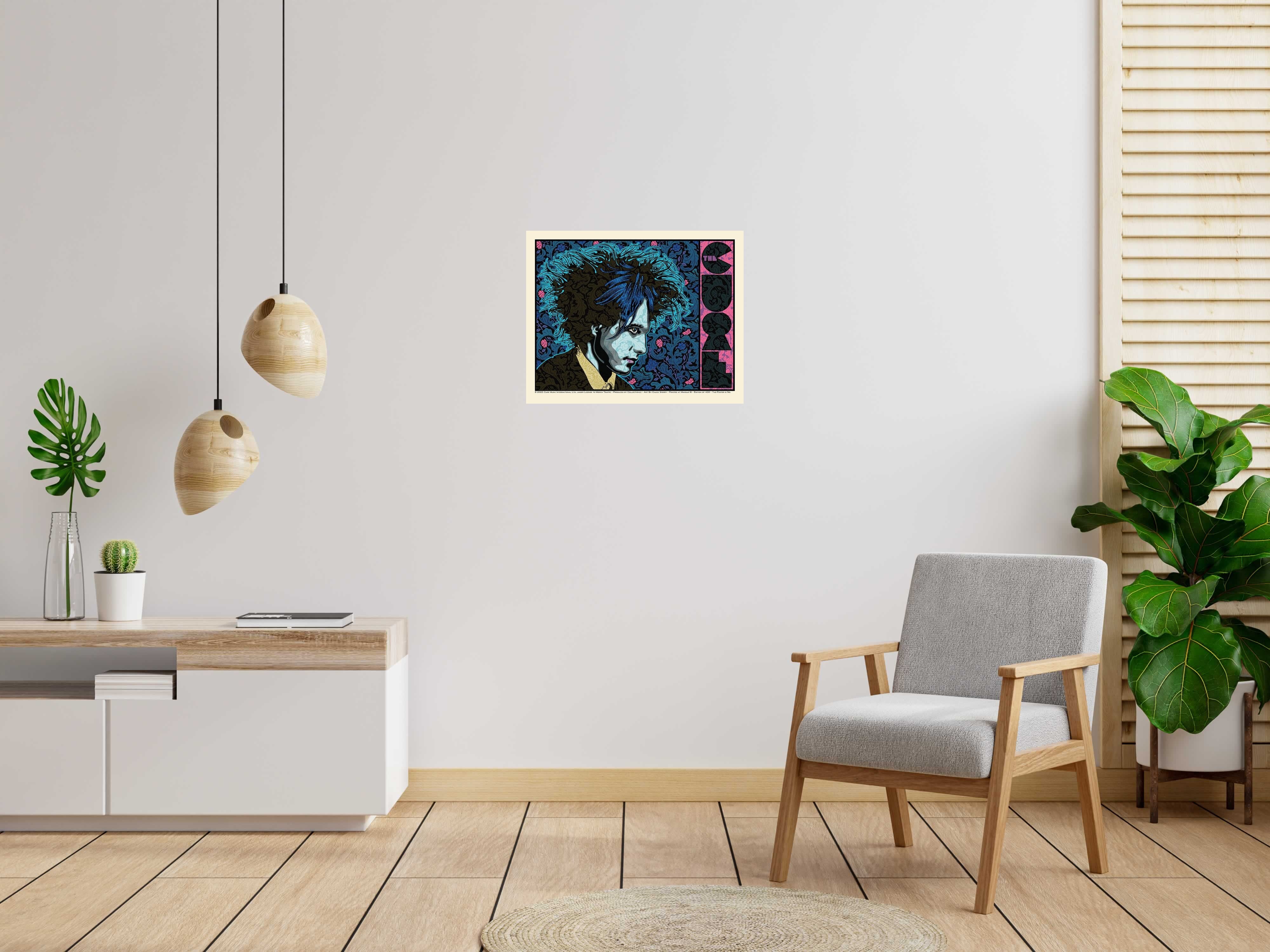 Serigraphie THE CURE regular AP de CHUCK SPERRY dans un intérieur – 68 × 54 cm