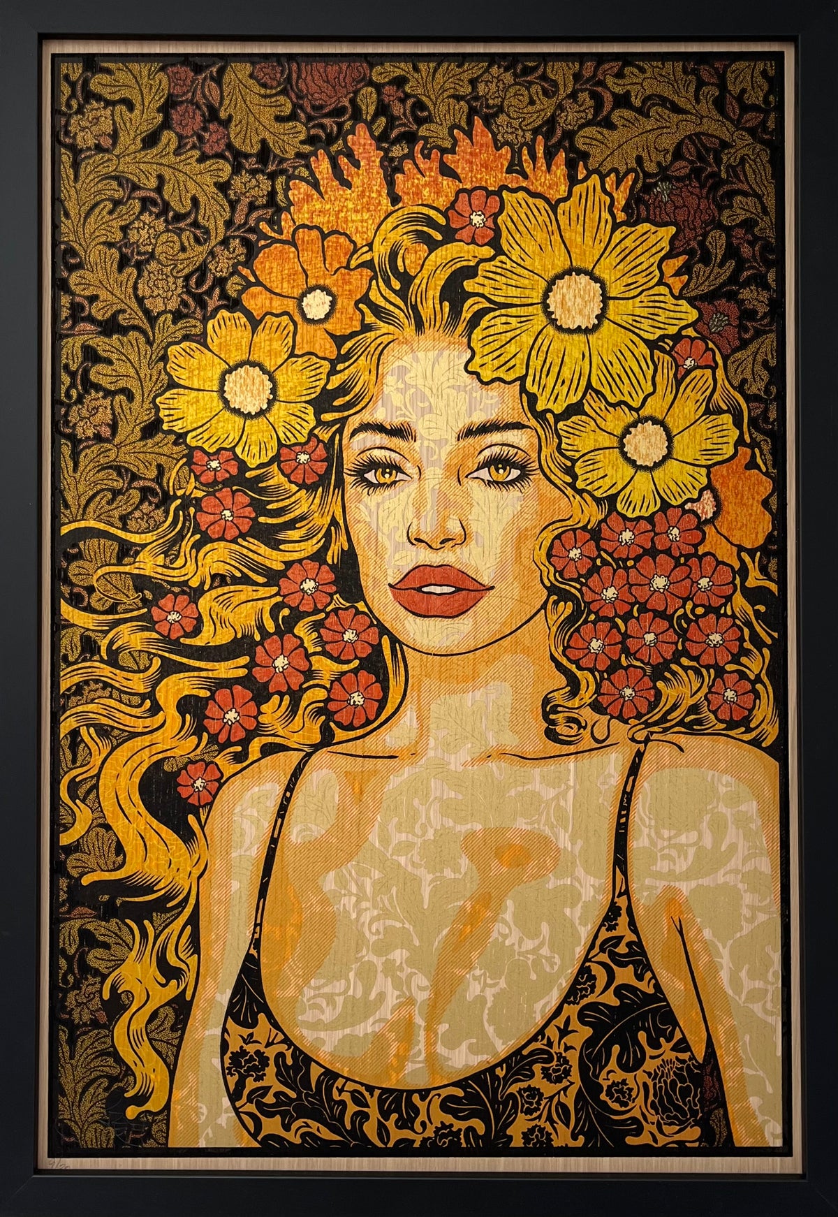 Serigraphie moyen format COURAGE wood panel – CHUCK SPERRY – 50 × 75 cm