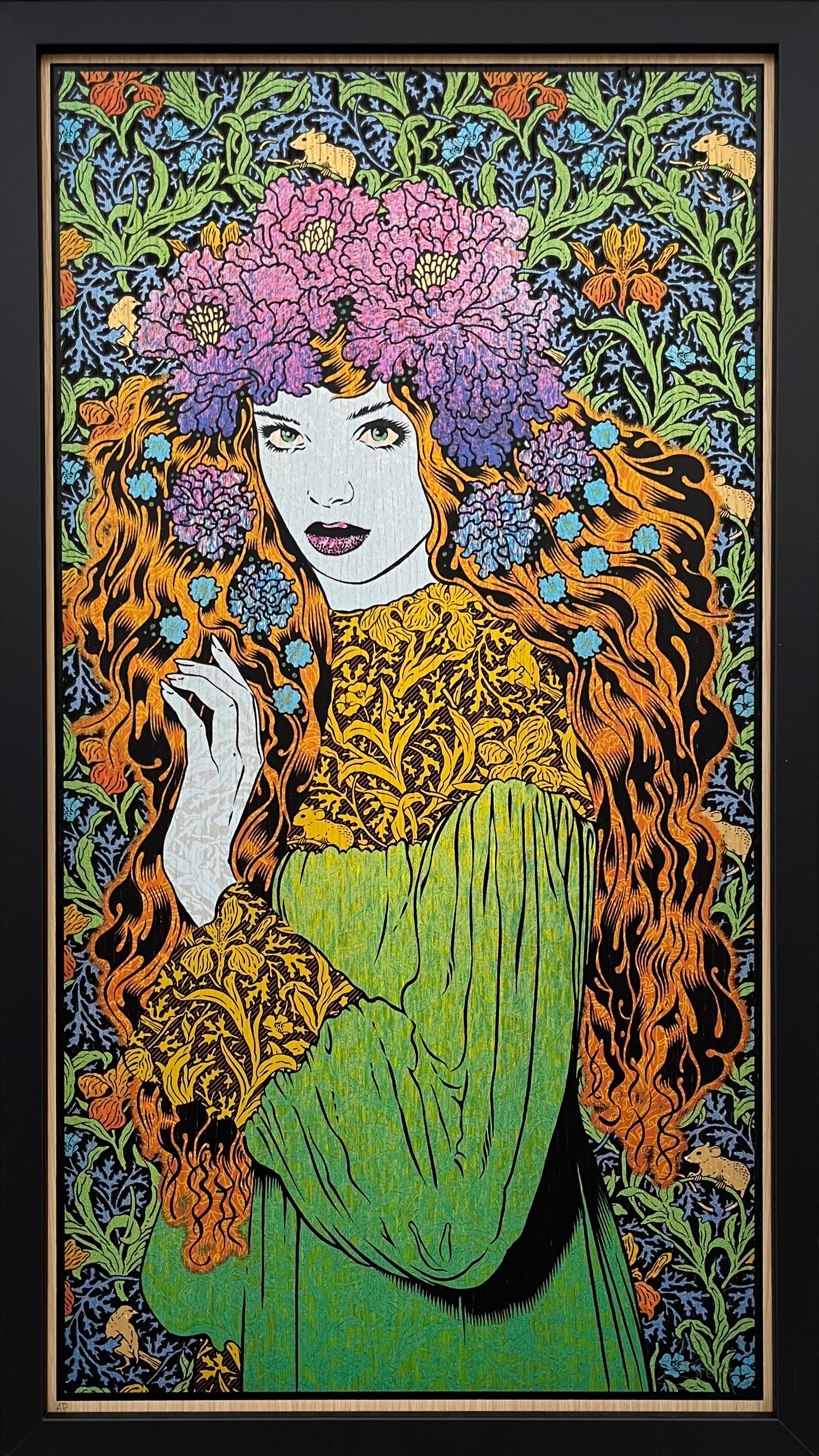Serigraphie moyen format KALLIGENEIA wood panel AP – CHUCK SPERRY – 45 × 83 cm