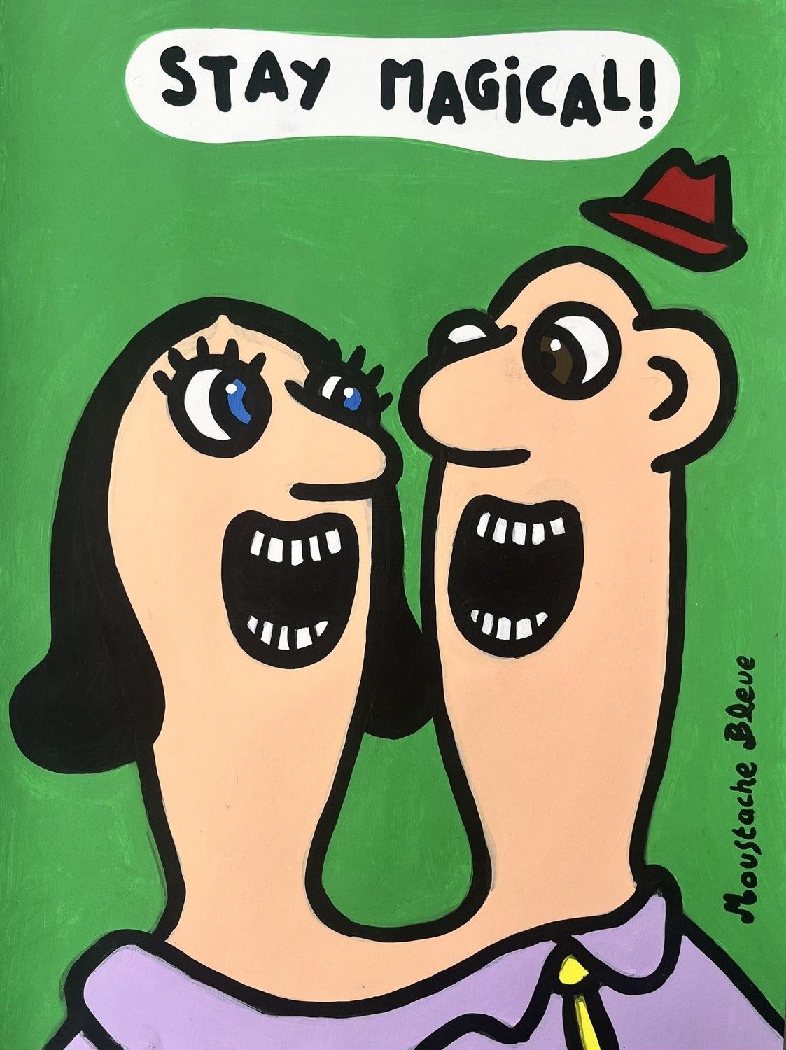 Dessin de MOUSTACHE BLEUE a pour titre Stay magical style figuratif dim : MOUSTACHE BLEUEprix:80