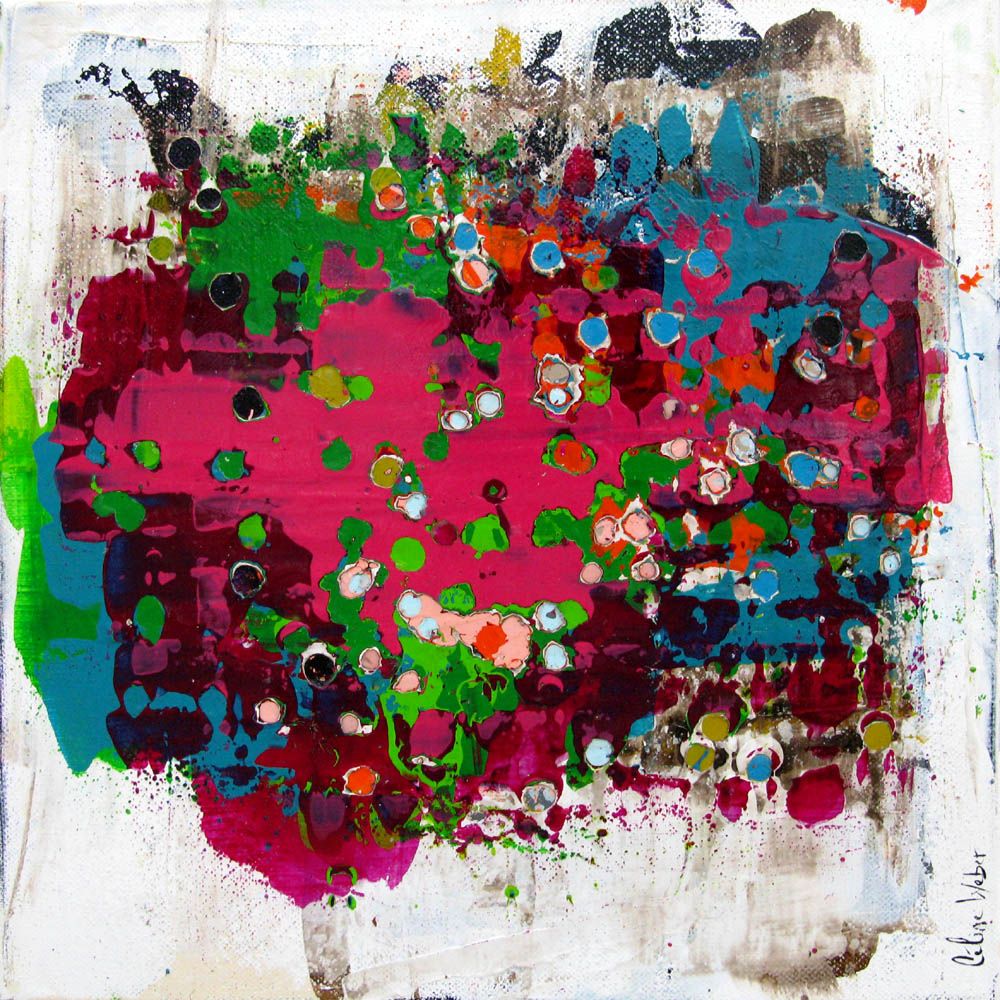 Tableau de CELINE WEBER a pour titre STONE KUNZITE 1 style abstrait dim : CELINE WEBERprix:360