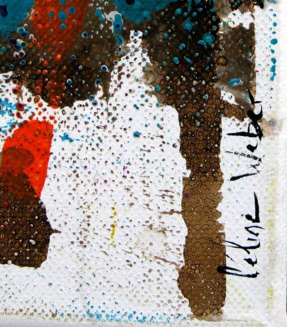 Tableau de CELINE WEBER a pour titre STONE KUNZITE 2 style abstrait dim : CELINE WEBERprix:360