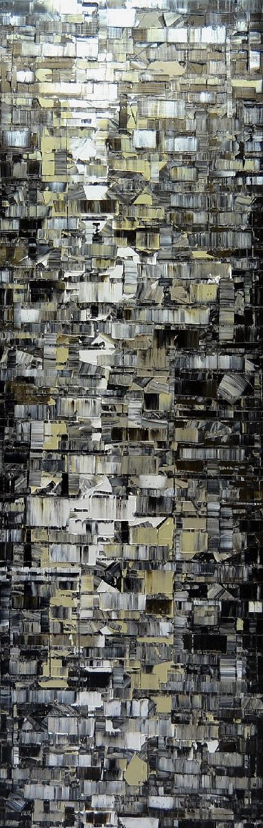 Tableau abstrait format xxl PEINTURE Janvier 2023-06 – ALAIN BECANNE – 60 × 180 cm
