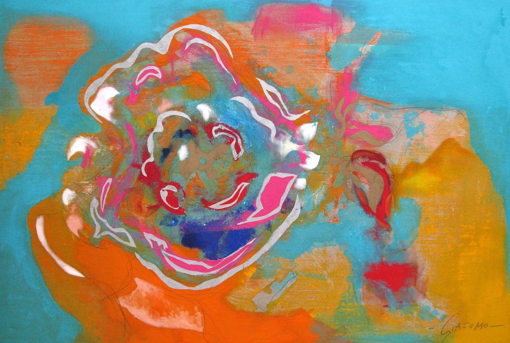 Tableau abstrait format xxl VENT FLEURS ET MER – GIACOMO – 130 × 195 cm