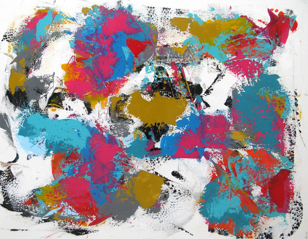 Tableau abstrait grande taille EXALTATION – CELINE WEBER – 130 × 162 cm
