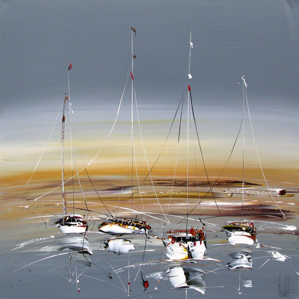 Tableau abstrait grande taille MARINE ABSTRAITE 2022-14 – F. BOUTET – 100 × 100 cm