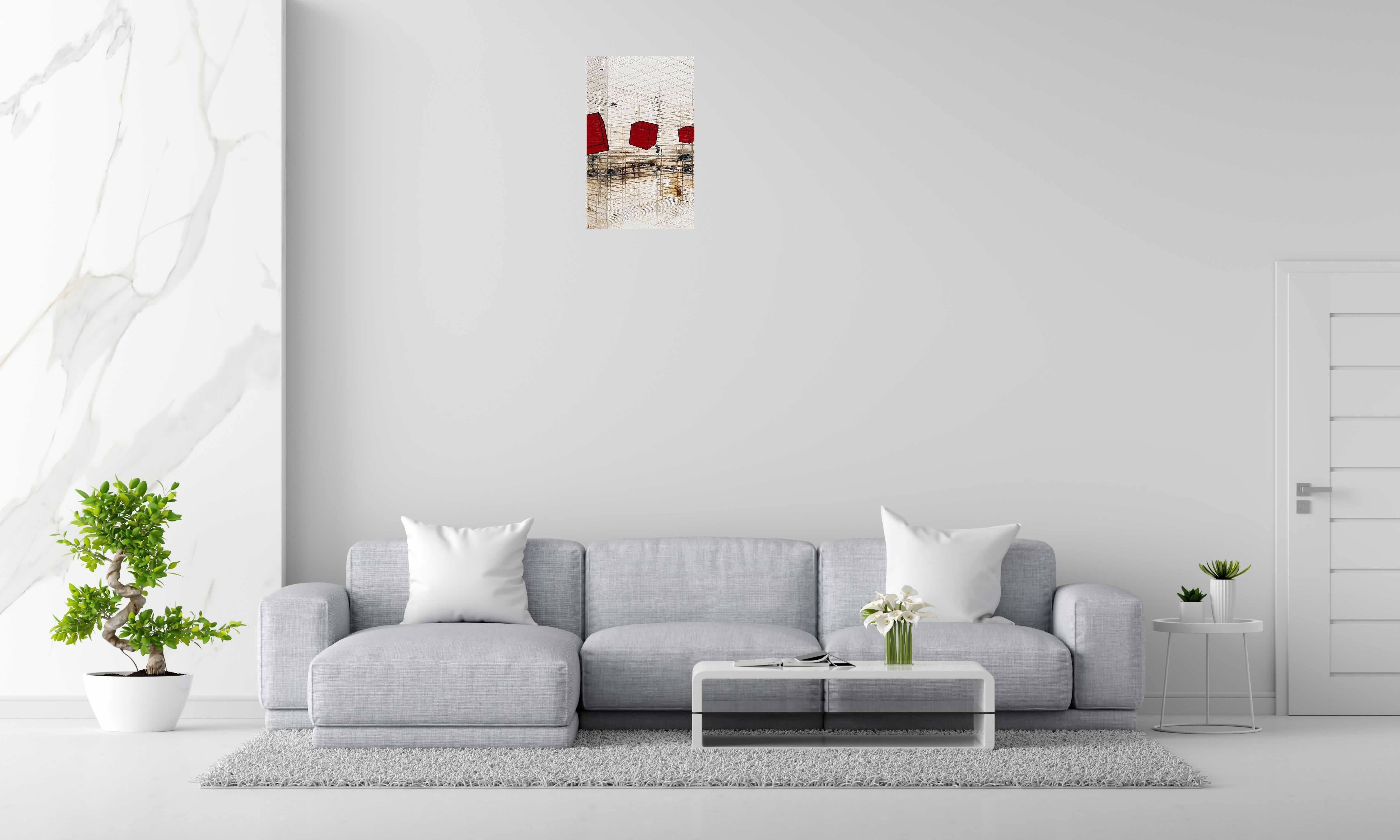 Tableau TRAVERSEE de LUDOVIC MERCHER dans un intérieur – 130 × 81 cm