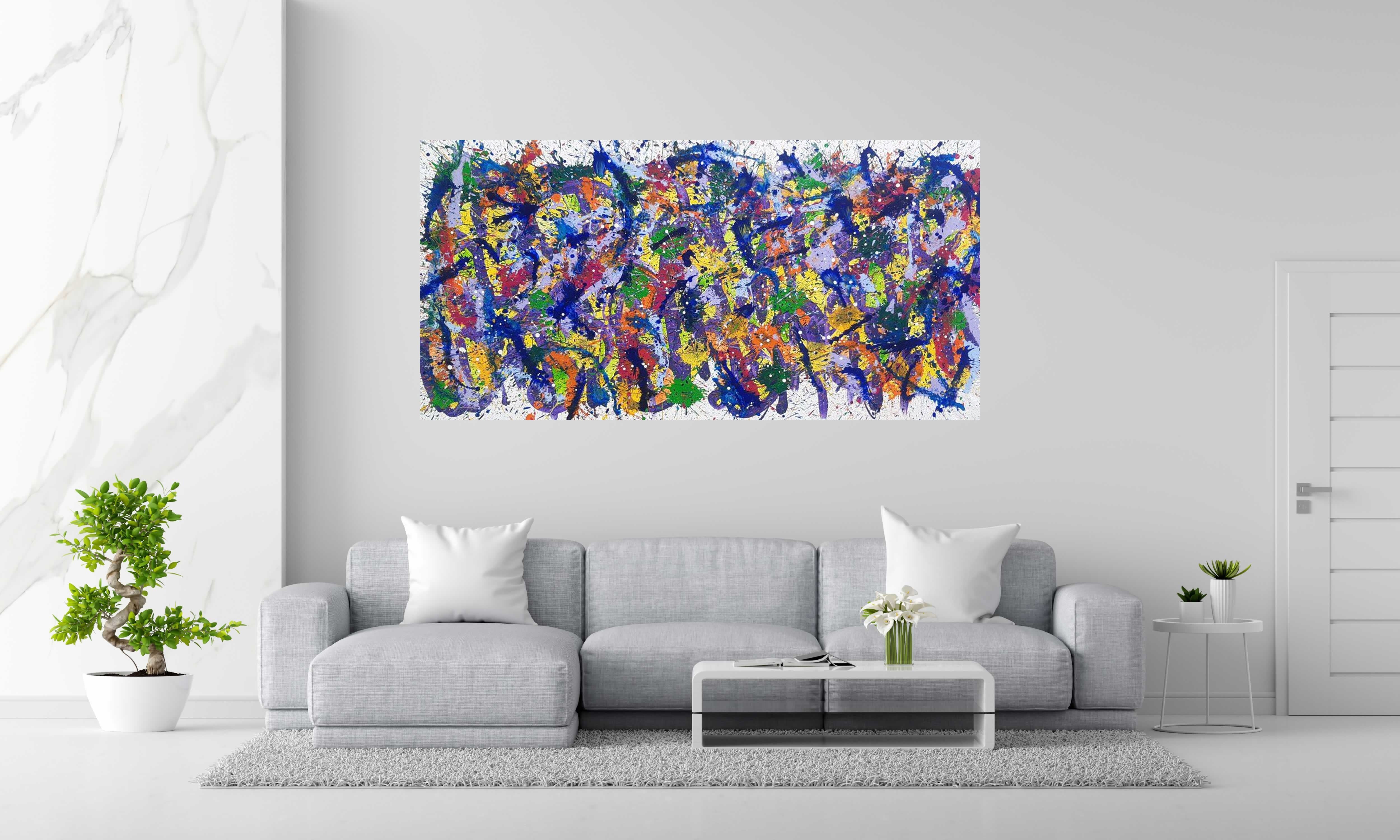 Tableau NONAME A49 de STEPHANE RIME dans un intérieur – 100 × 200 cm