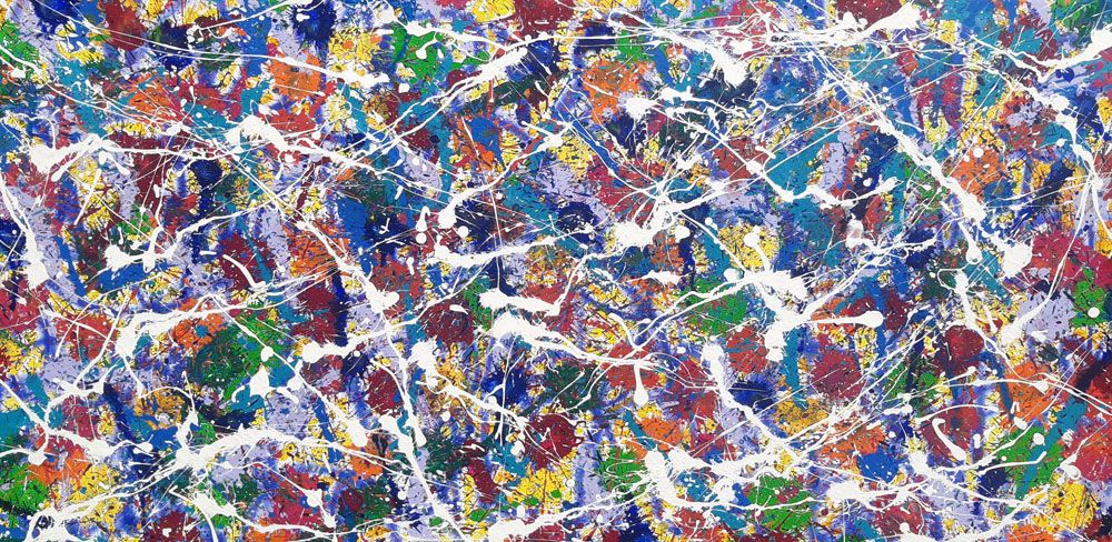 Tableau abstrait grande taille NONAME A50 – STEPHANE RIME – 100 × 200 cm