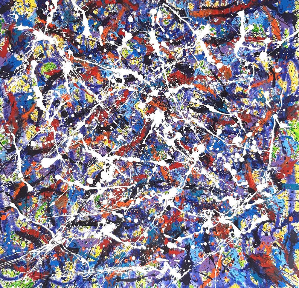 Tableau abstrait grande taille NONAME B11 – STEPHANE RIME – 120 × 120 cm