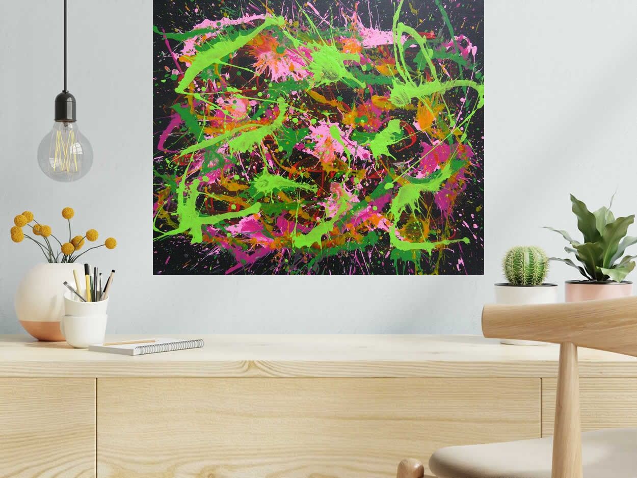Tableau SERIE NO NAME N° 12 de STEPHANE RIME dans un intérieur – 54 × 65 cm