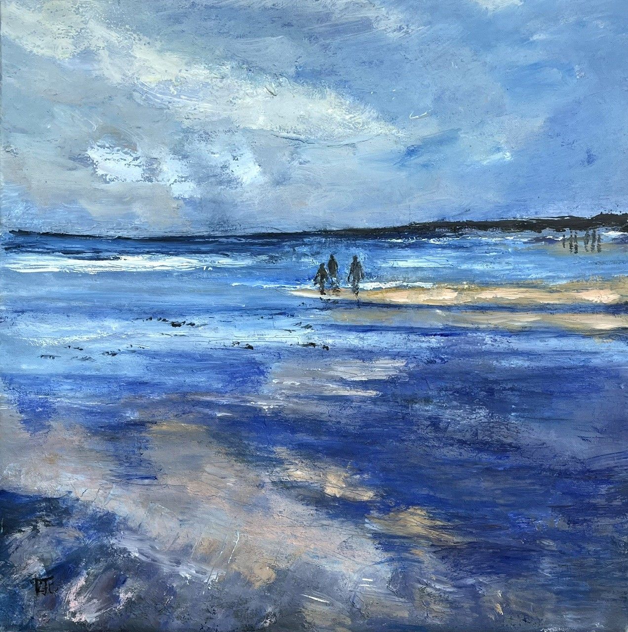Tableau abstrait petit format blanc Sans-titre – PASCALE JACQUEMOND – 40 × 40 cm