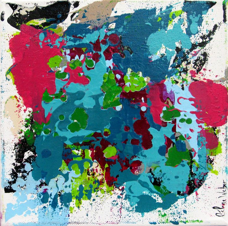 Tableau abstrait petit format STONE 15 – CELINE WEBER – 20 × 20 cm
