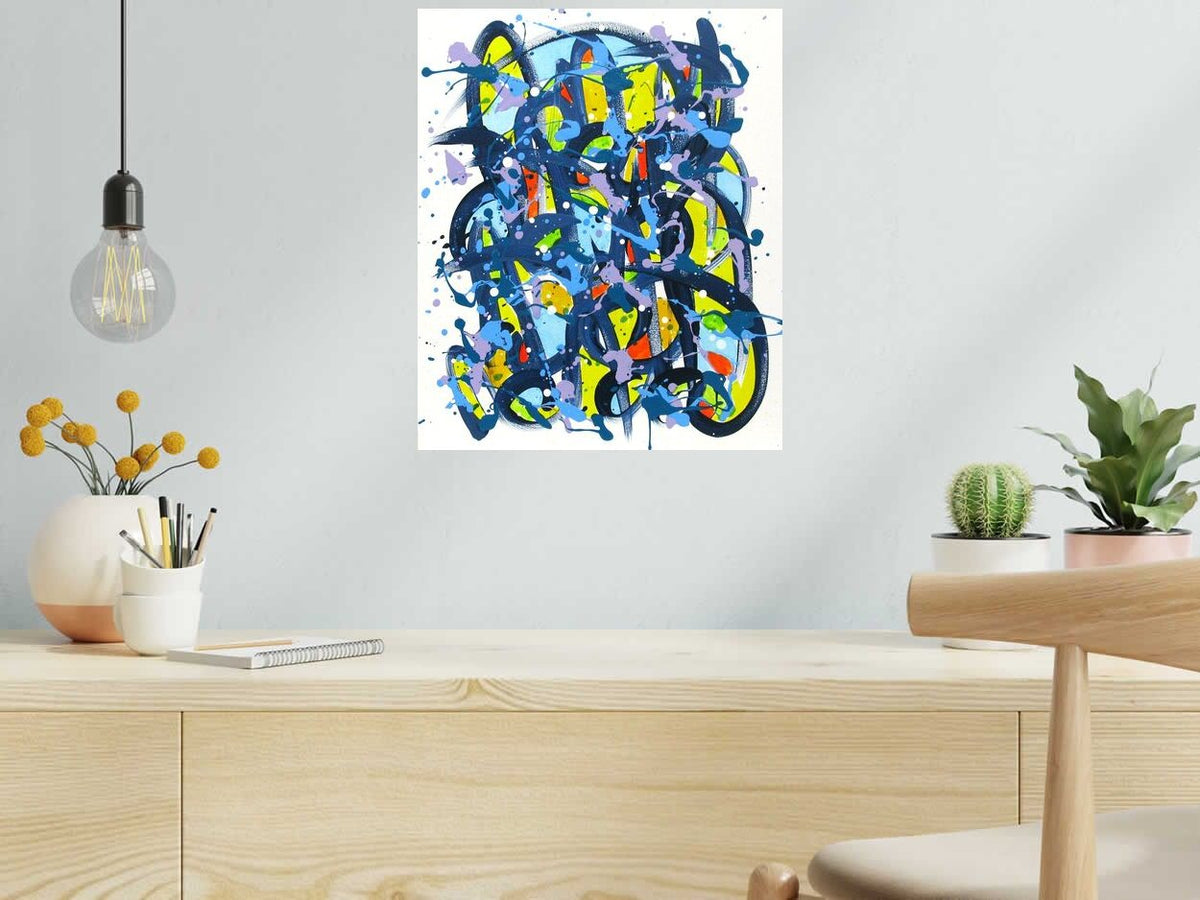 Tableau Noname E24 de STEPHANE RIME dans un intérieur – 38 × 46 cm