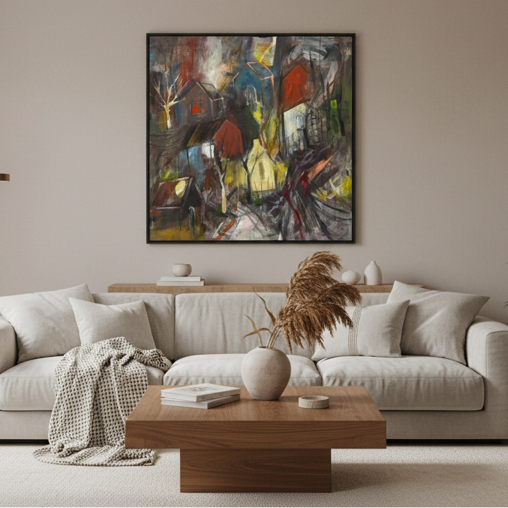 Tableau Selo - Z de IVAN TZONEV dans un intérieur – 100 × 100 cm