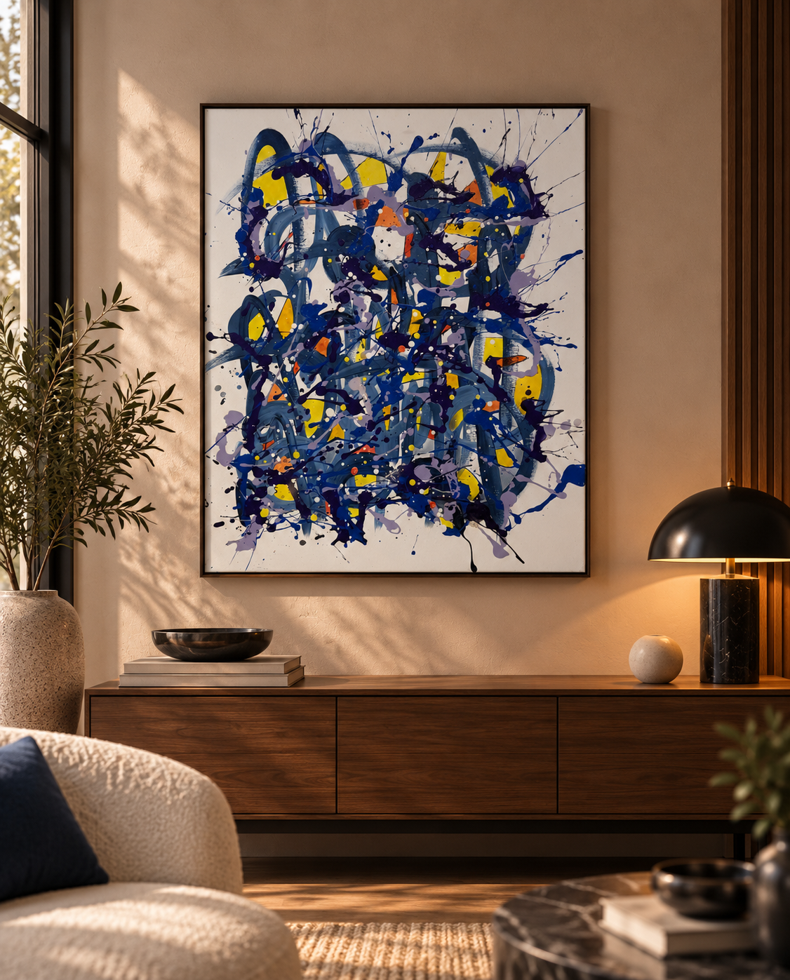 Tableau noname D117 de STEPHANE RIME dans un intérieur – 54 × 65 cm