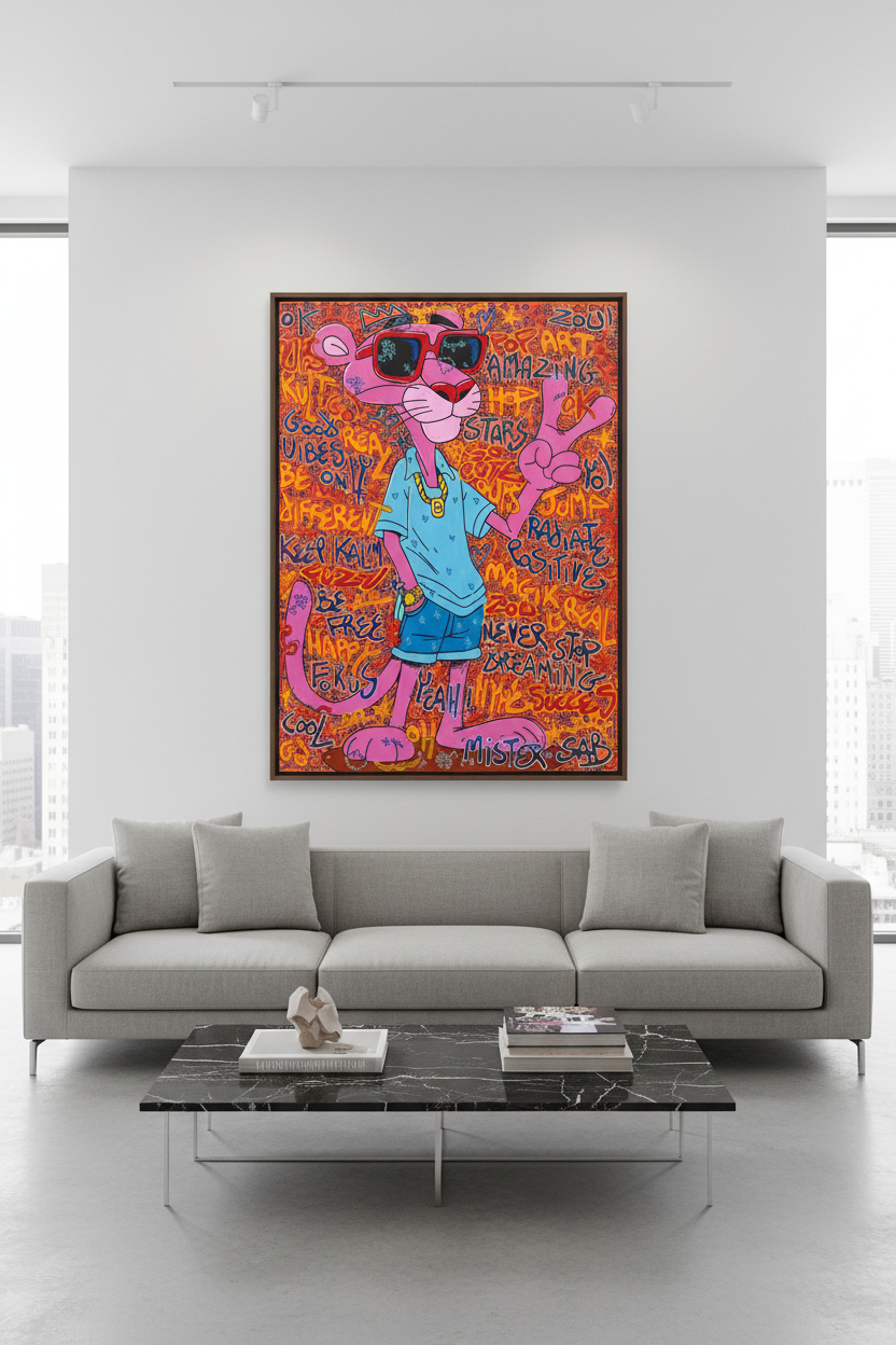 Tableau Stars de RICO SAB dans un intérieur – 97 × 130 cm