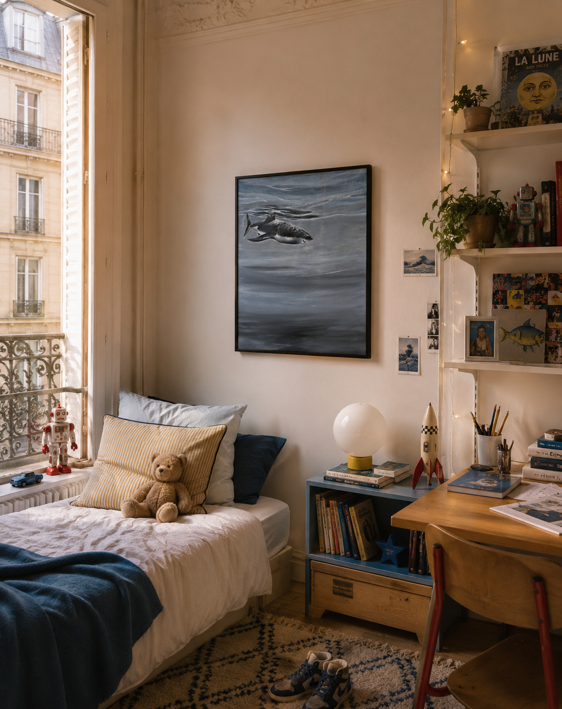 Tableau Océan 06 de BDODET dans un intérieur – 92 × 73 cm