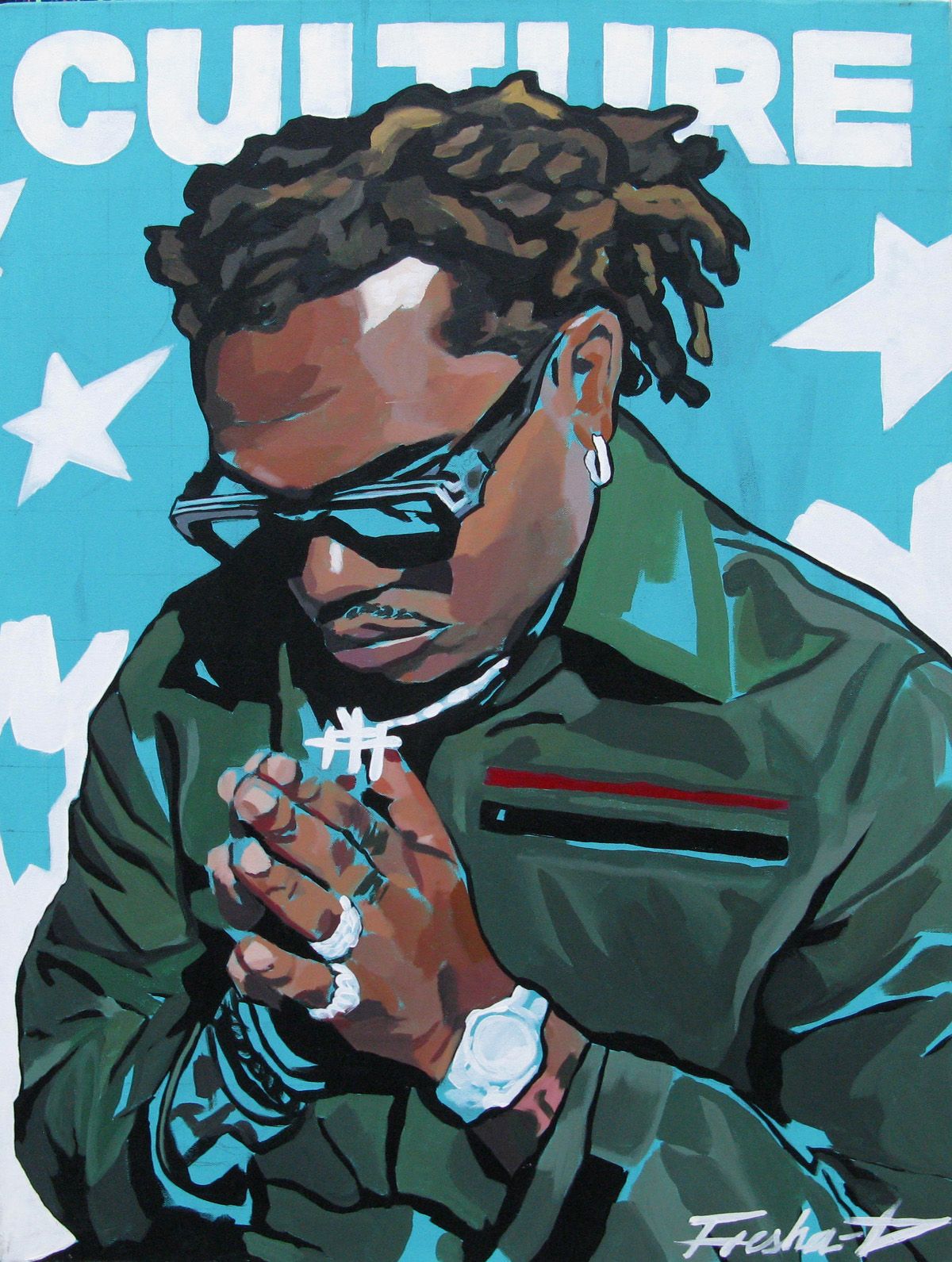 Tableau figuratif moyen format blanc et noir Gunna – FRESHA D – 60 × 80 cm