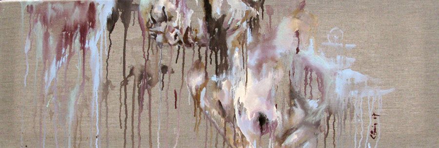 Tableau figuratif moyen format marron PENIBLE – DAMIEN LEGRAIN – 90 × 30 cm