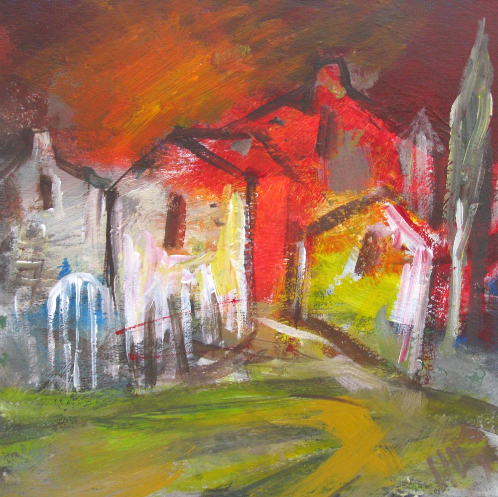 Tableau figuratif petit format SELO J1 – IVAN TZONEV – 29 × 29 cm