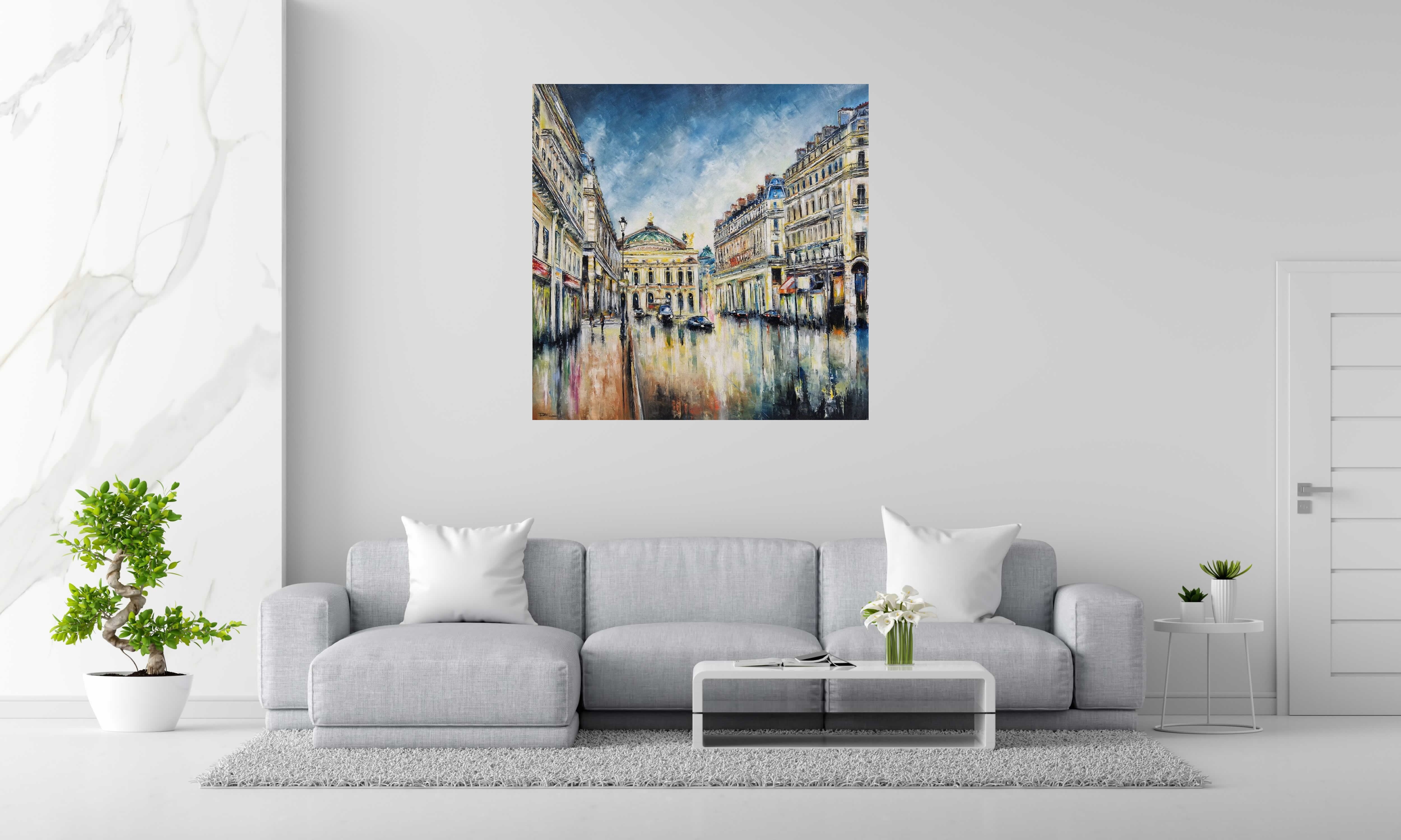 Tableau L'opéra. Paris de PHIL dans un intérieur – 120 × 120 cm