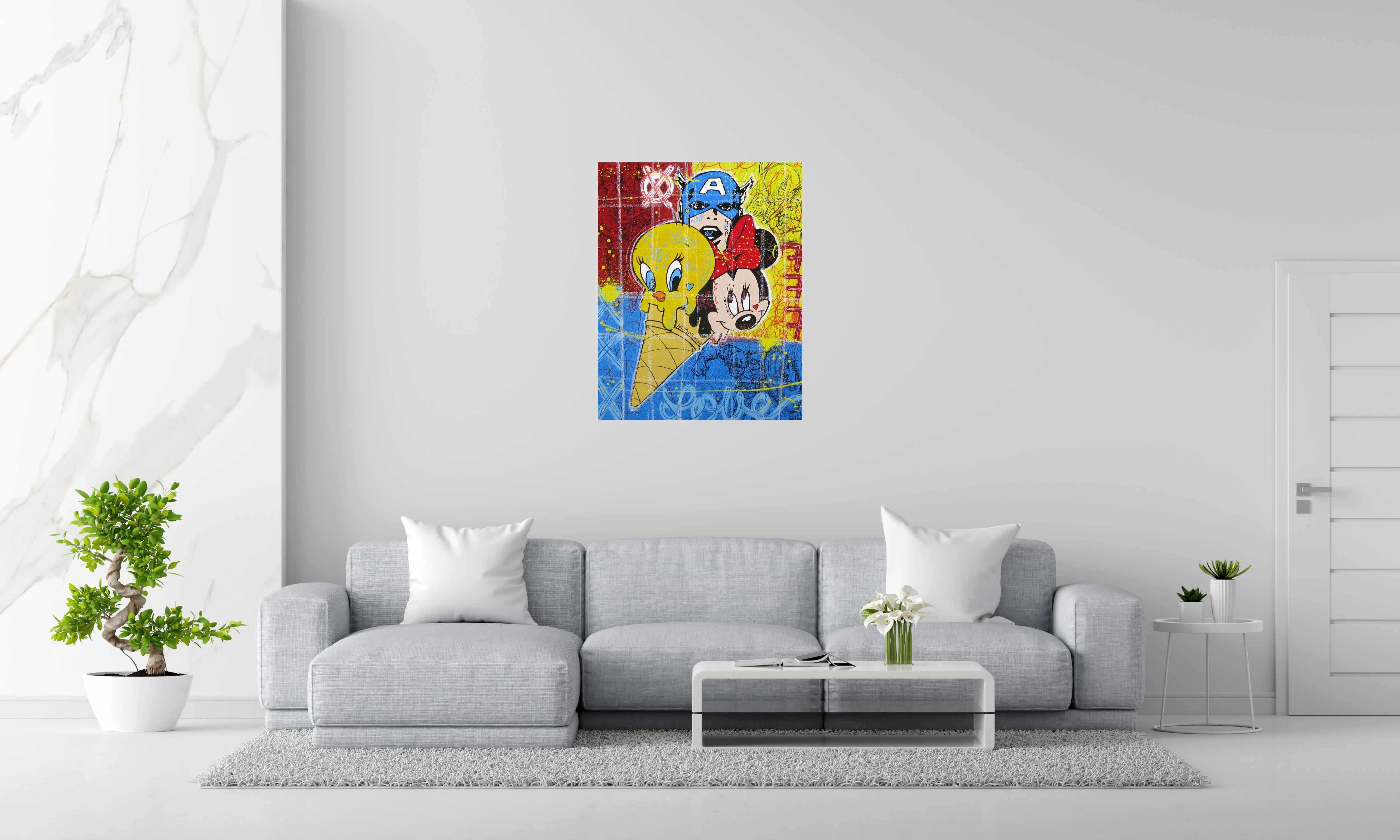Tableau HERO ICE CREAM de ONIZBAR dans un intérieur – 92 × 73 cm