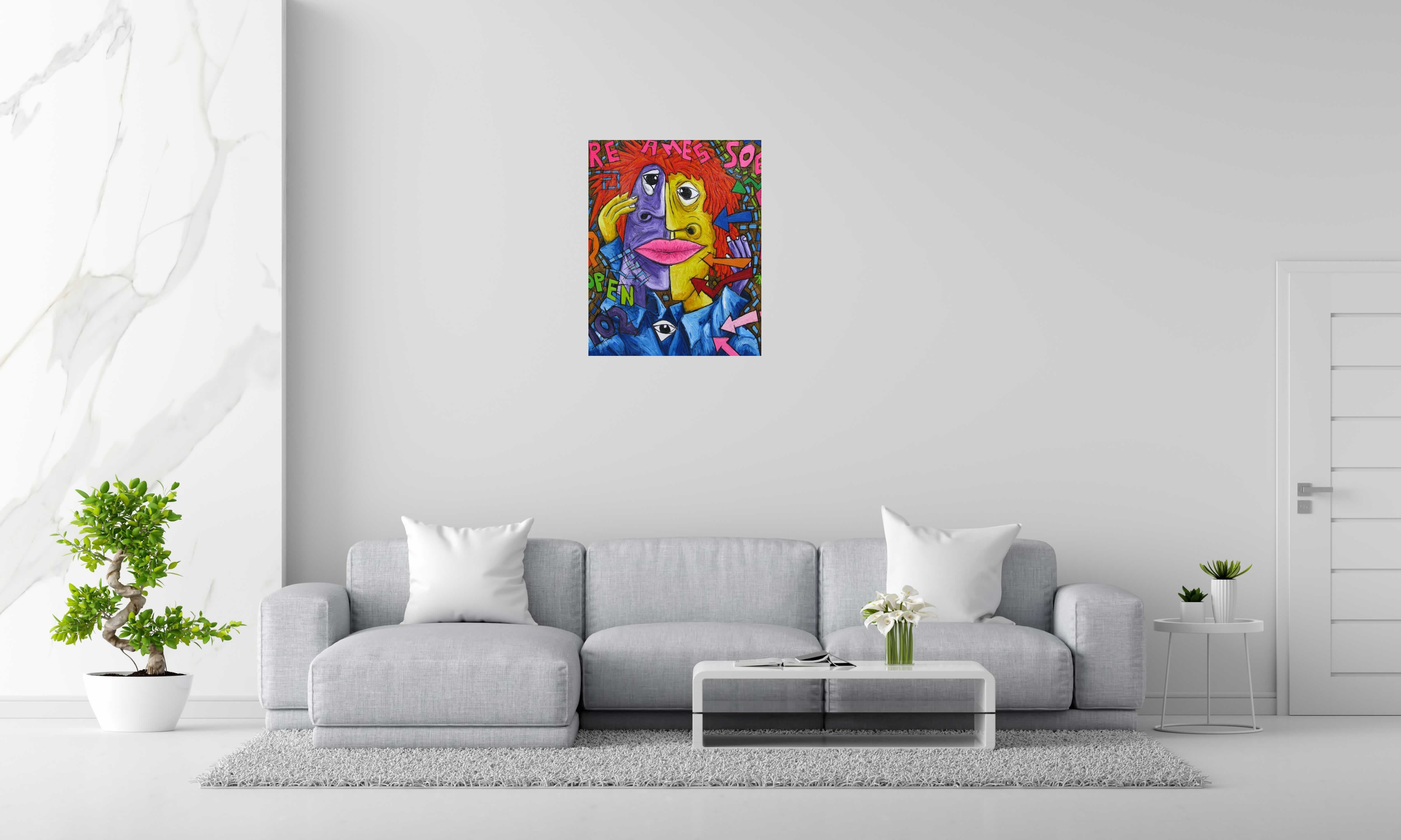 Tableau AMES SOEURS de MICHADU dans un intérieur – 100 × 80 cm