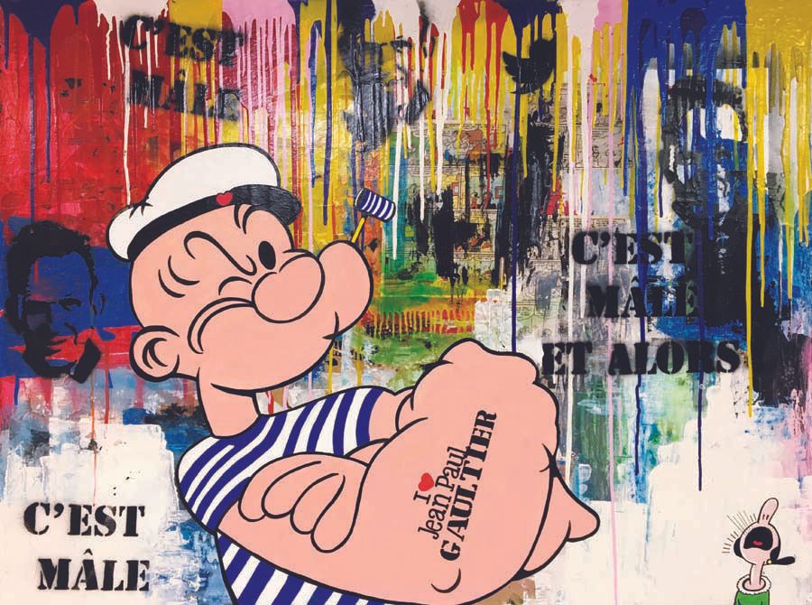 Tableau graphique format xxl C'EST MÂLE ET ALORS!! – GABY JOSEPHINE – 97 × 130 cm