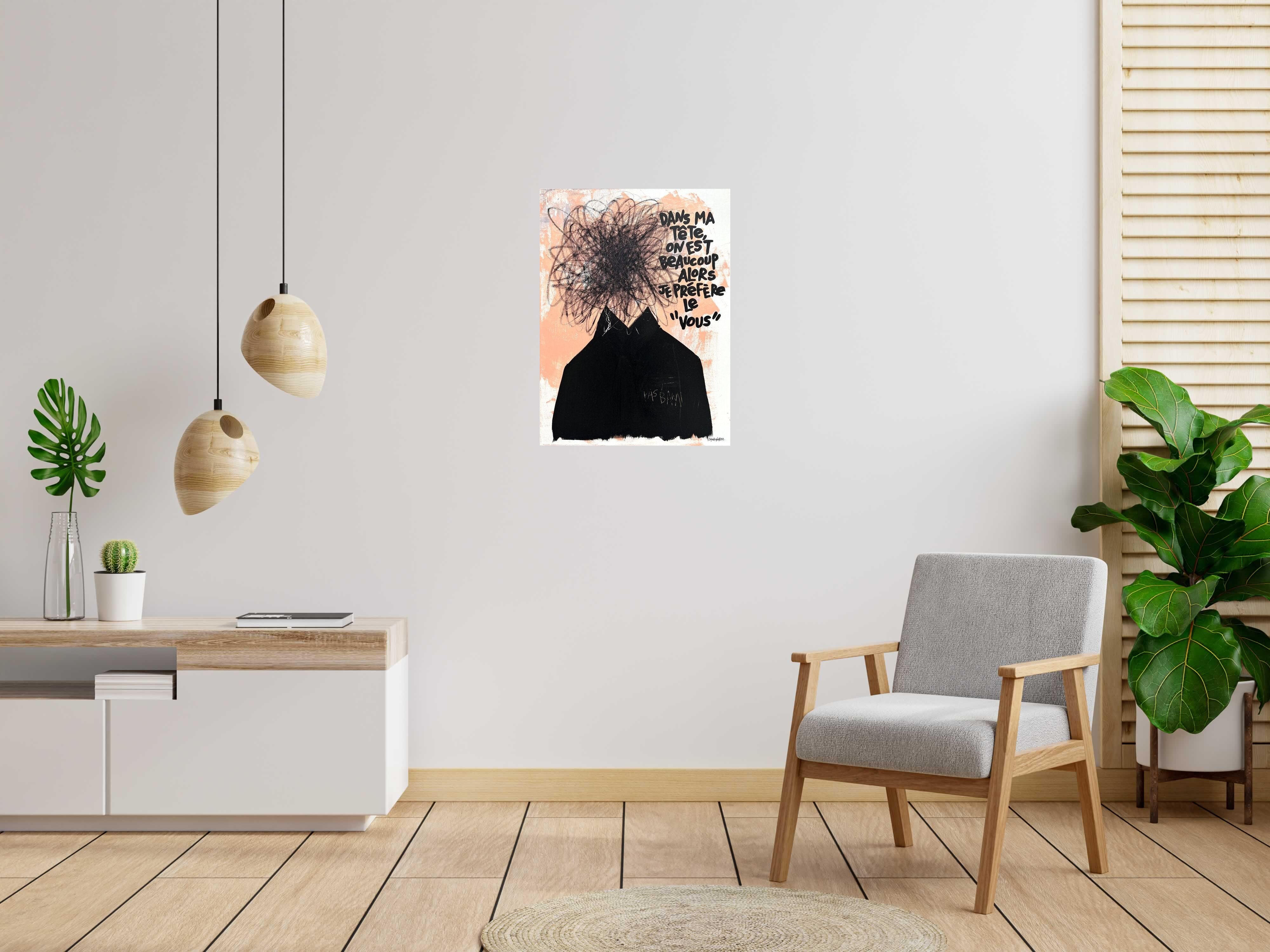 Tableau Le vous de L'OISEAU NOIR dans un intérieur – 60 × 81 cm