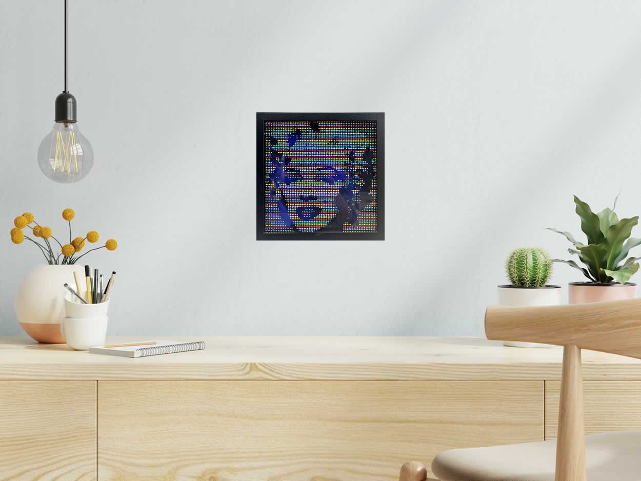 Tableau Marilyn multicolore 3D de WAWAPOD dans un intérieur – 25 × 25 cm