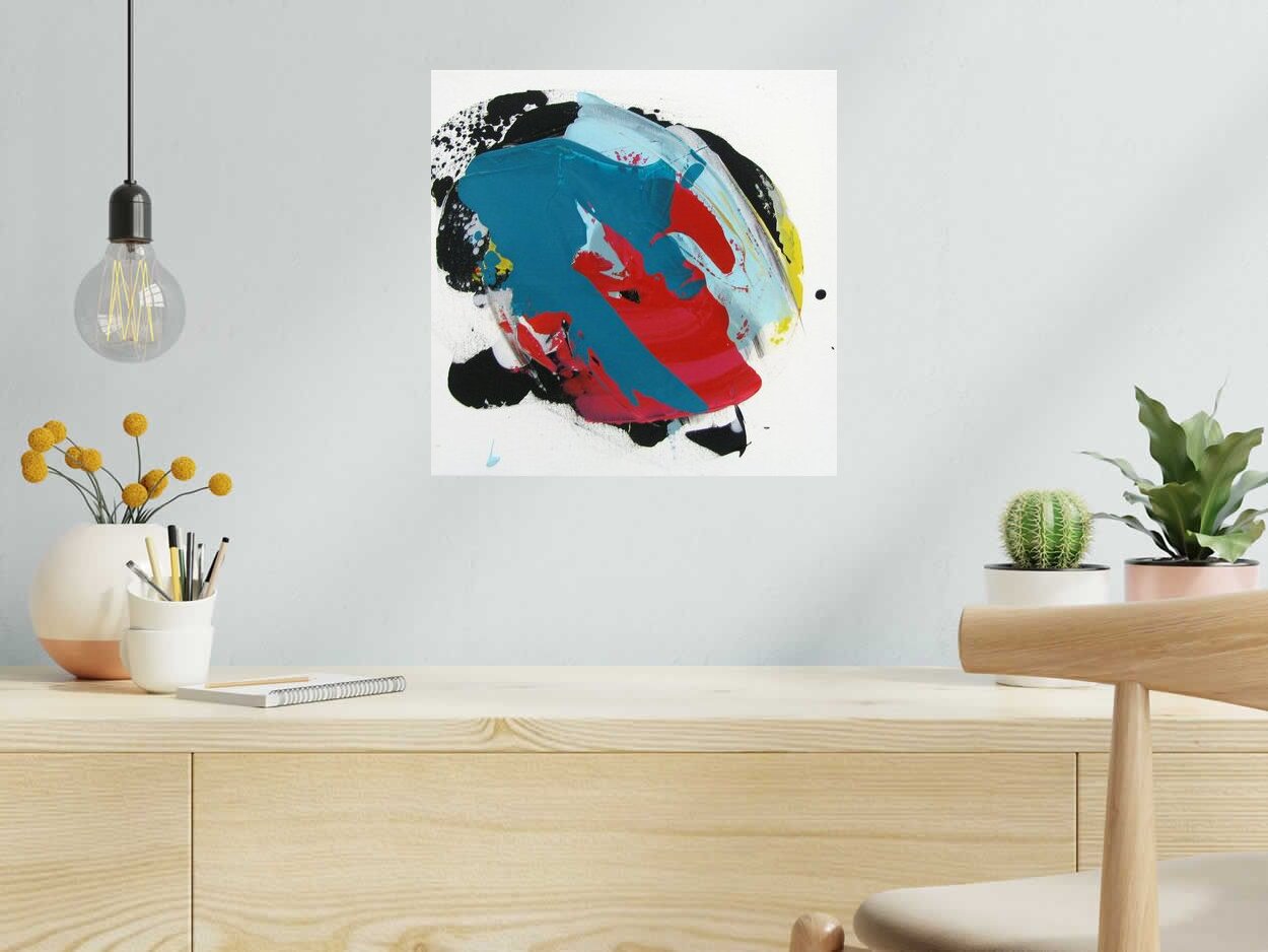 Tableau LIFE IS BEAUTIFUL 1 de CELINE WEBER dans un intérieur – 40 × 40 cm