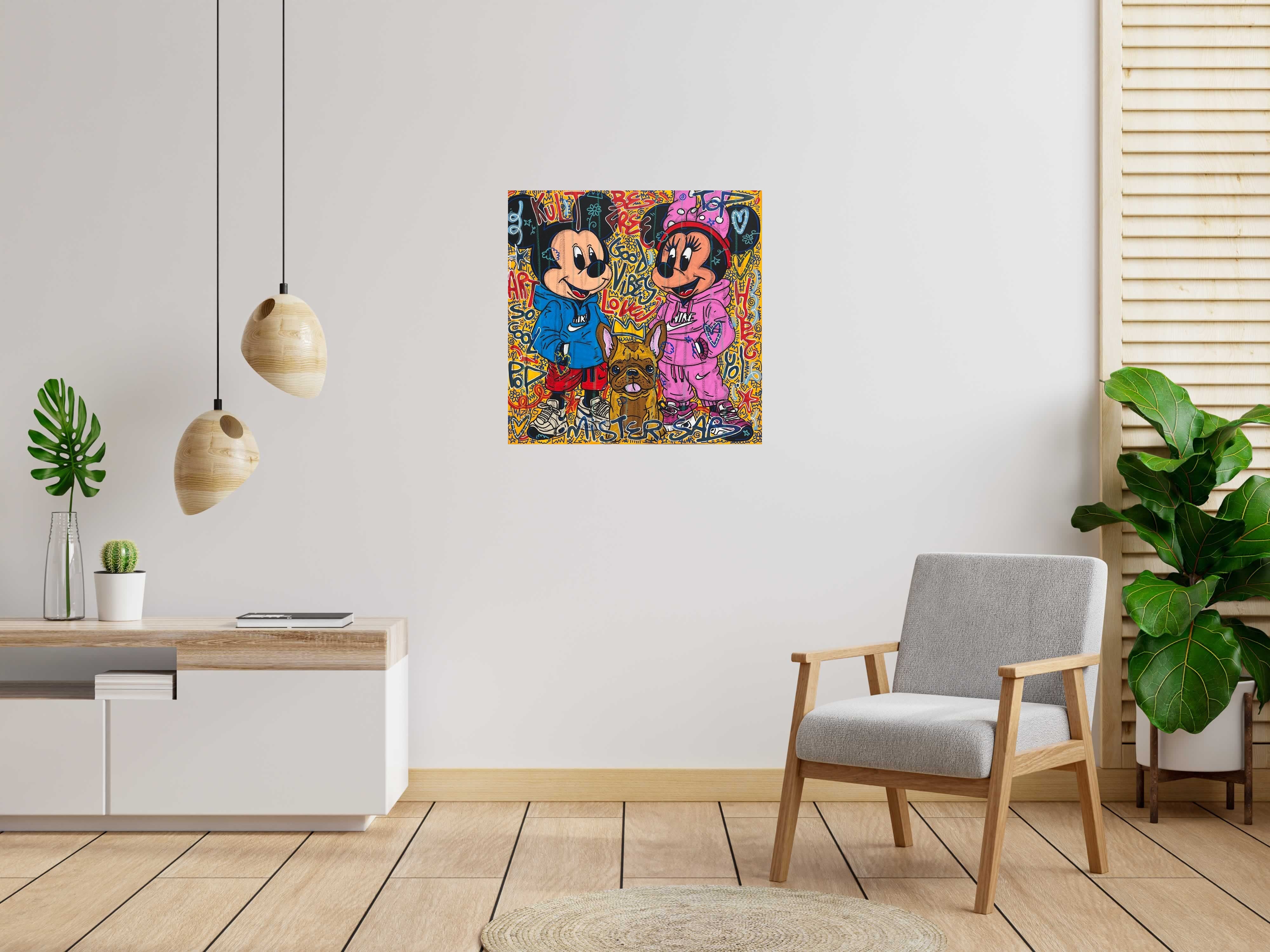 Tableau Good Vibes de RICO SAB dans un intérieur – 80 × 80 cm