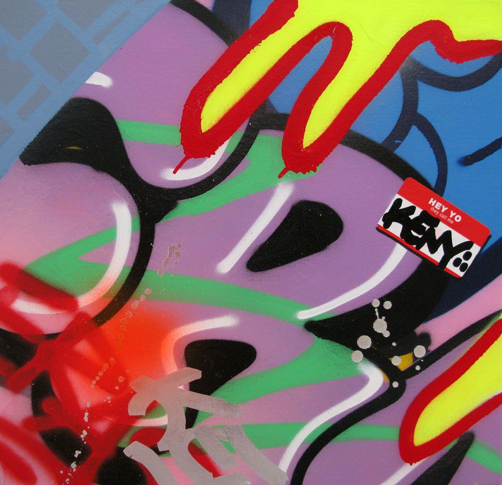 Tableau street art moyen format ERASE – KENY – 50 × 50 cm