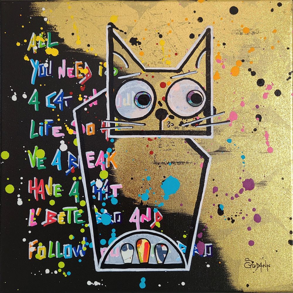 Tableau street art petit format Hey gorgeous – Stephanie Godann – 30 × 30 cm