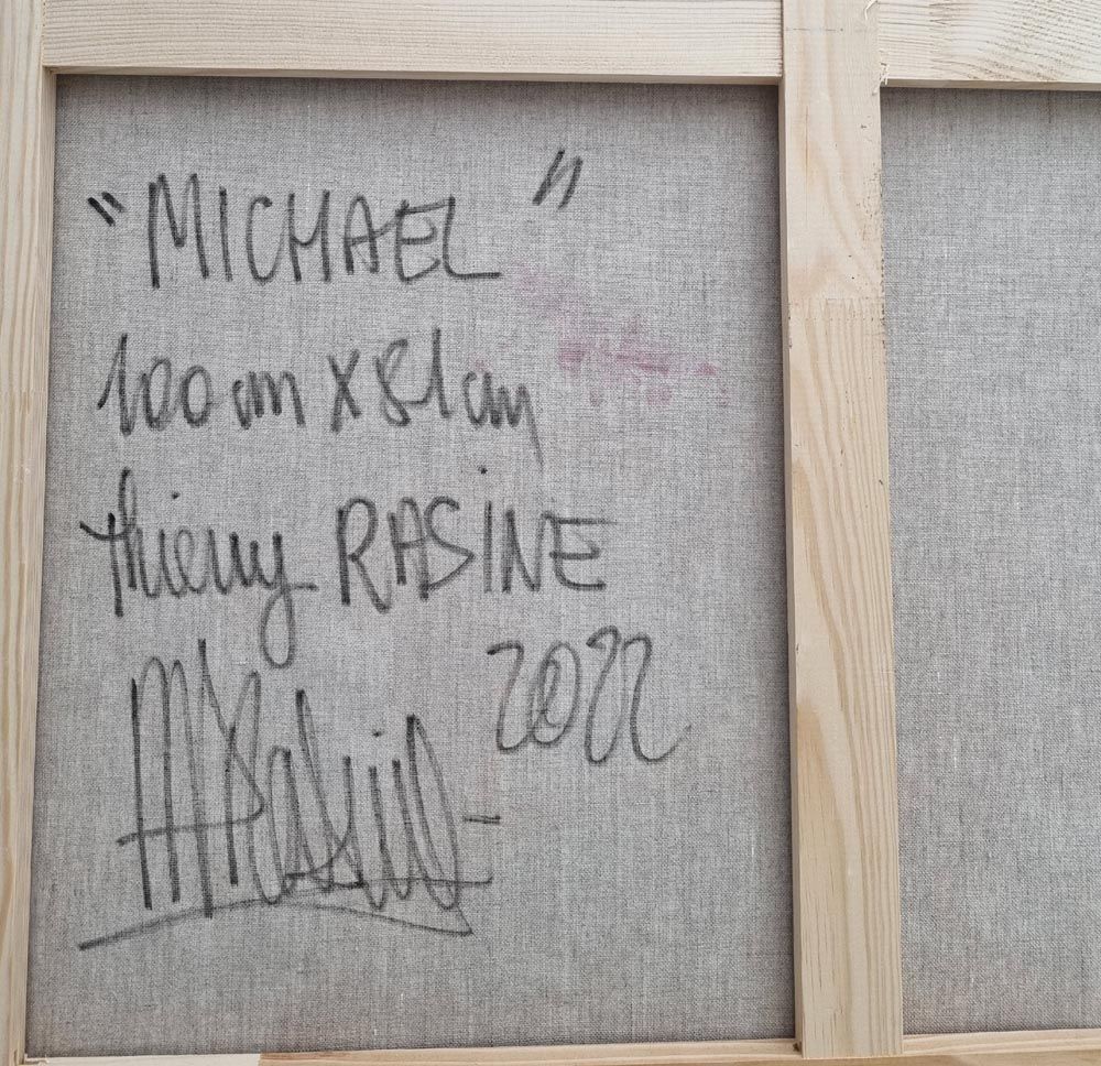 Tableau de THIERRY RASINE a pour titre Michael style street pop art, street art dim : THIERRY RASINEprix:1200