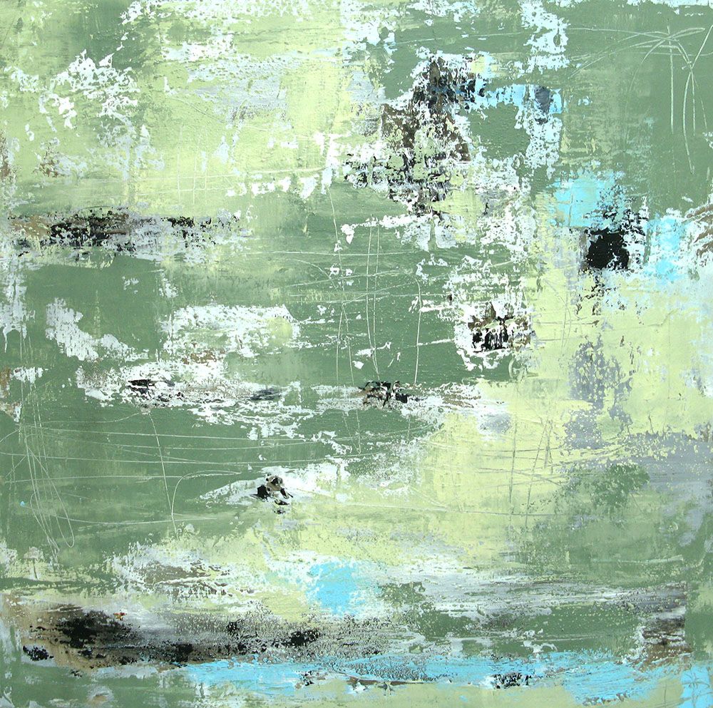 Tableau de TANIA CARRARA a pour titre NUANCES TURQUOISE style abstrait dim : TANIA CARRARAprix:750