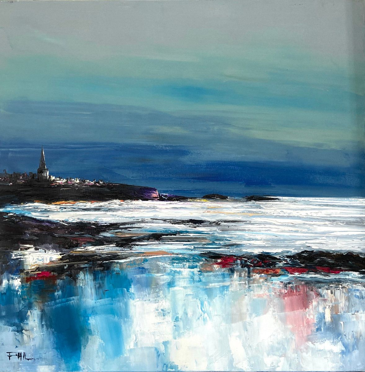 Tableau de PHIL a pour titre St Malo style figuratif dim : PHILprix:350