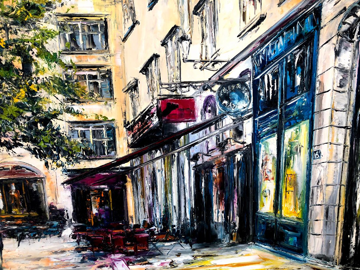 Tableau de PHIL a pour titre Place de la Baleine, Lyon style figuratif dim : PHILprix:450