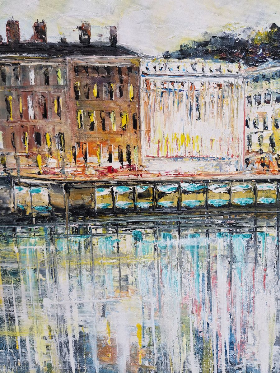 Tableau de PHIL a pour titre La Saône, Lyon style figuratif dim : PHILprix:700