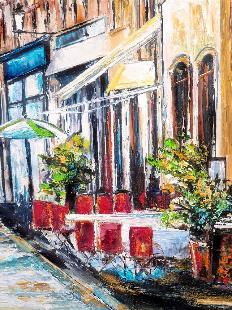 Tableau de PHIL a pour titre St-Jean, Lyon en été style abstrait dim : PHILprix:550