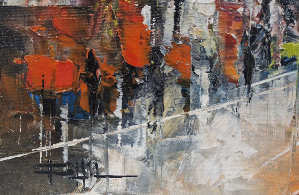 Tableau de PHIL a pour titre Sunday at Times Square style figuratif dim : PHILprix:350