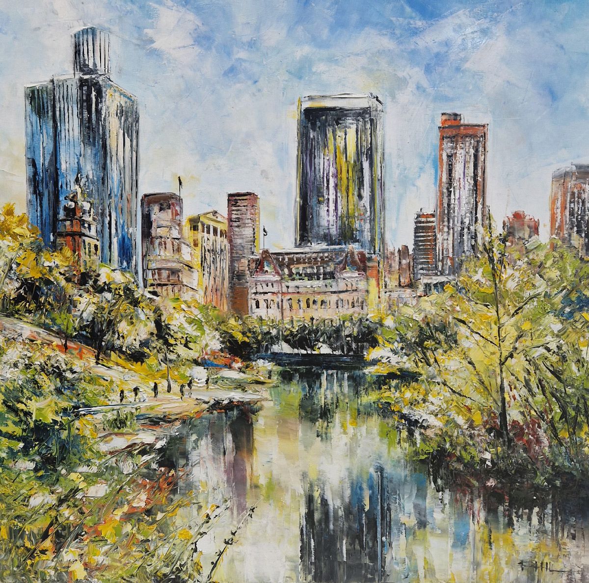 Tableau de PHIL a pour titre Central Park - NY style figuratif dim : PHILprix:350