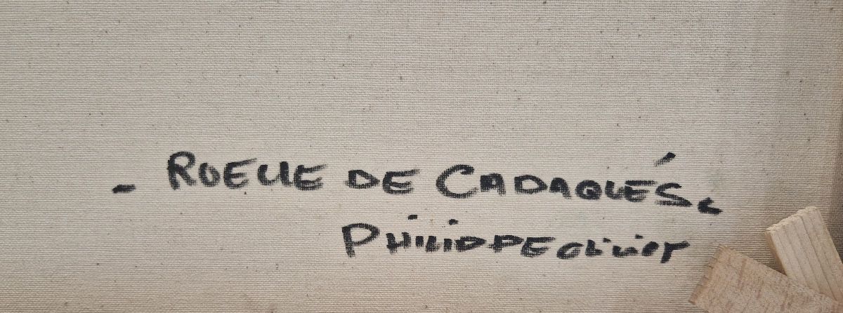 Tableau de PHIL a pour titre Ruelle des Cadaqués style figuratif dim : PHILprix:300