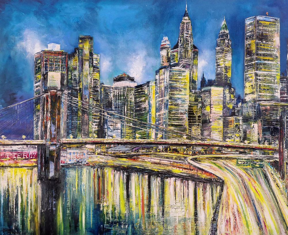 Tableau de PHIL a pour titre FDR drive, NY style figuratif dim : PHILprix:700