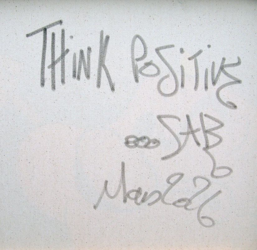 Tableau de RICO SAB a pour titre Think Positive style street pop art, street art dim : RICO SABprix:290